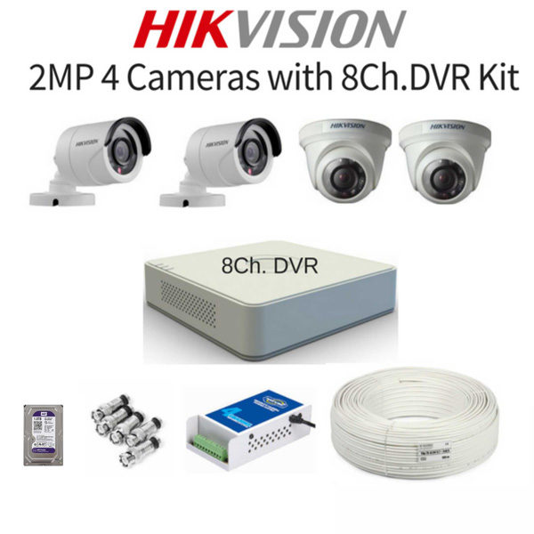 HIKISION 2MP 4 CAMERA WITH 8CH DVR