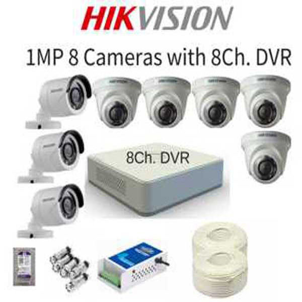 HIKVISION 1MP 8 CAMERAS WITH 8CH DVR KIT