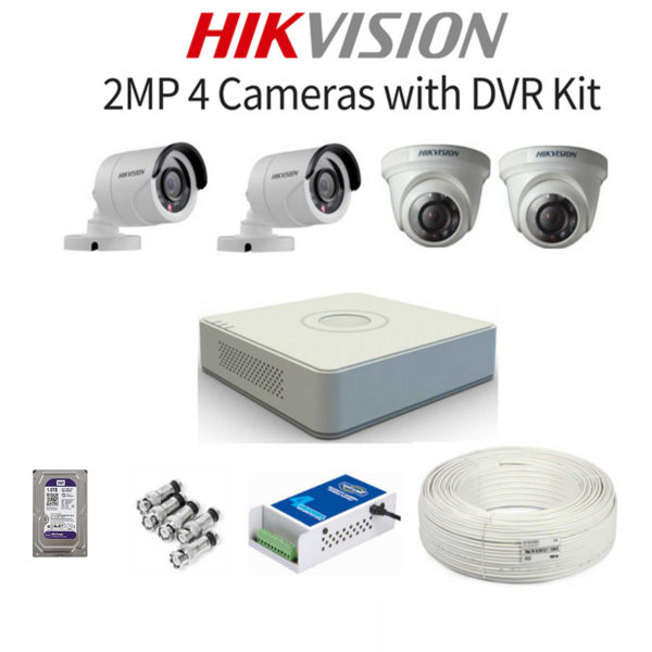 HIKVISION 2MP 4CAMERA WITH 4CH DVR