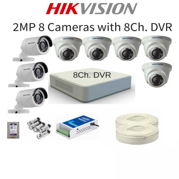 HIKVISION 2MP 8CAMERA WITH 8CH DVR